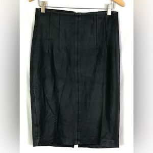 MNG-black leather pencil skirt – size 6